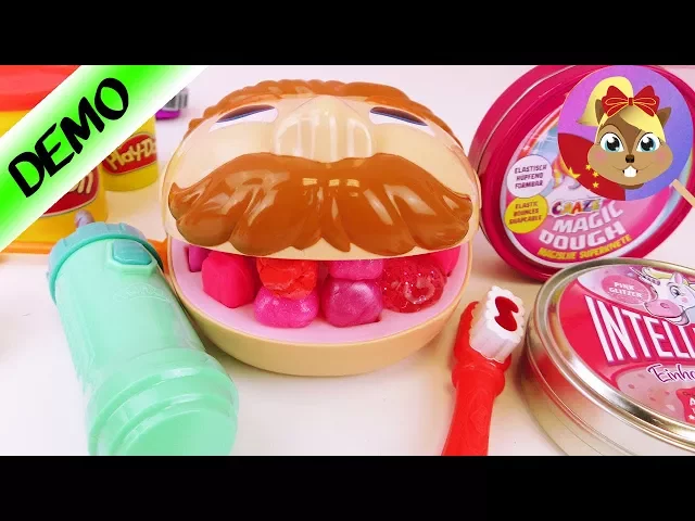 给蛀牙先生做新的牙齿 超级就炫酷的彩色智能粘土土牙齿 哇塞~